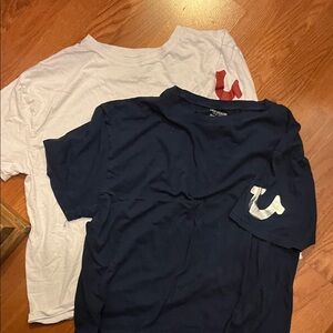 True Religion Navy and White Tees